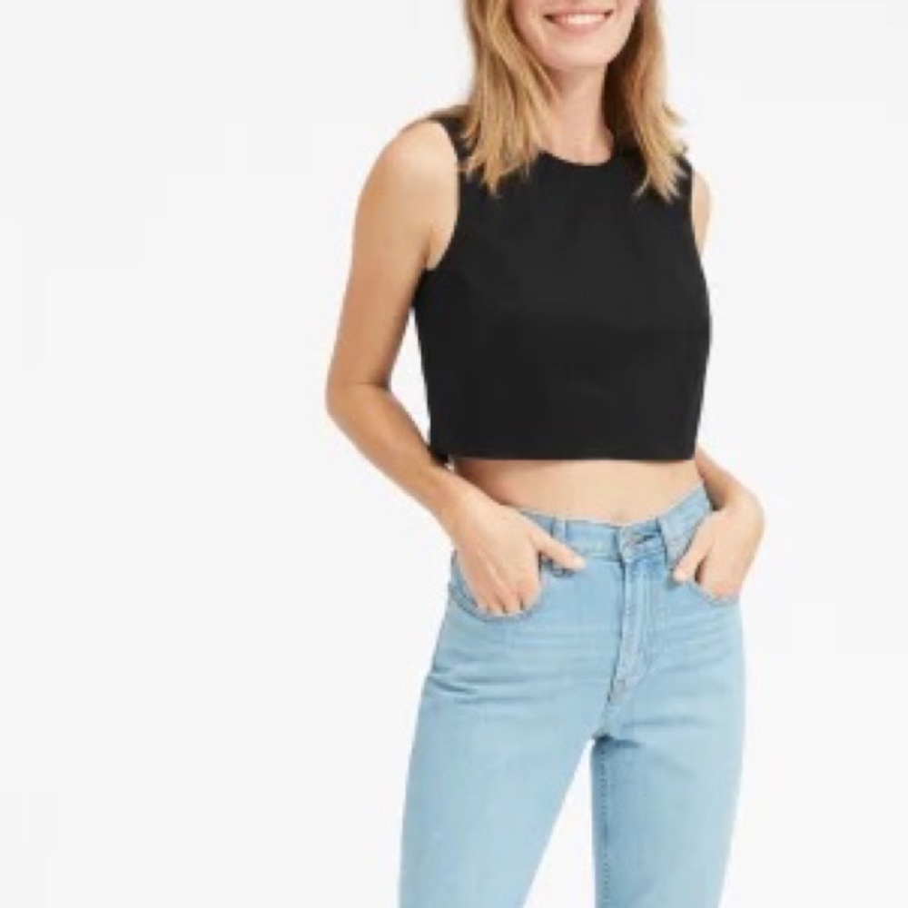 NEW Everlane: Clean Cotton Split-Back Crop Top
